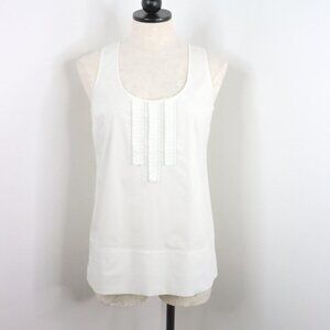 Martin+Osa Women's 4 White Lightweight Cotton Stretch Sleeveless Tank Blouse